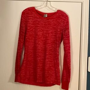 BKE size L red burnout long sleeve shirt